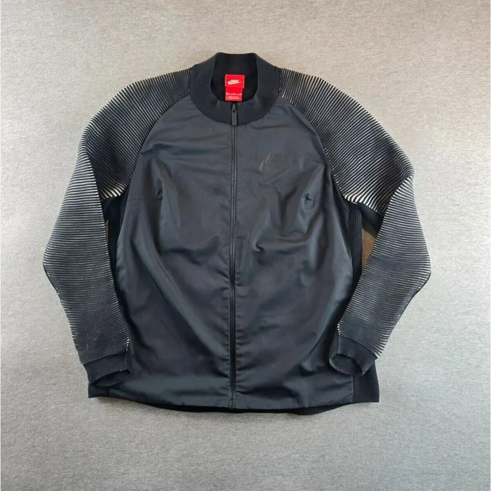 Nike Women's Dynamic Reveal Tech Fleece Jacket Ribbed Black 828292 010 Sz M RARE